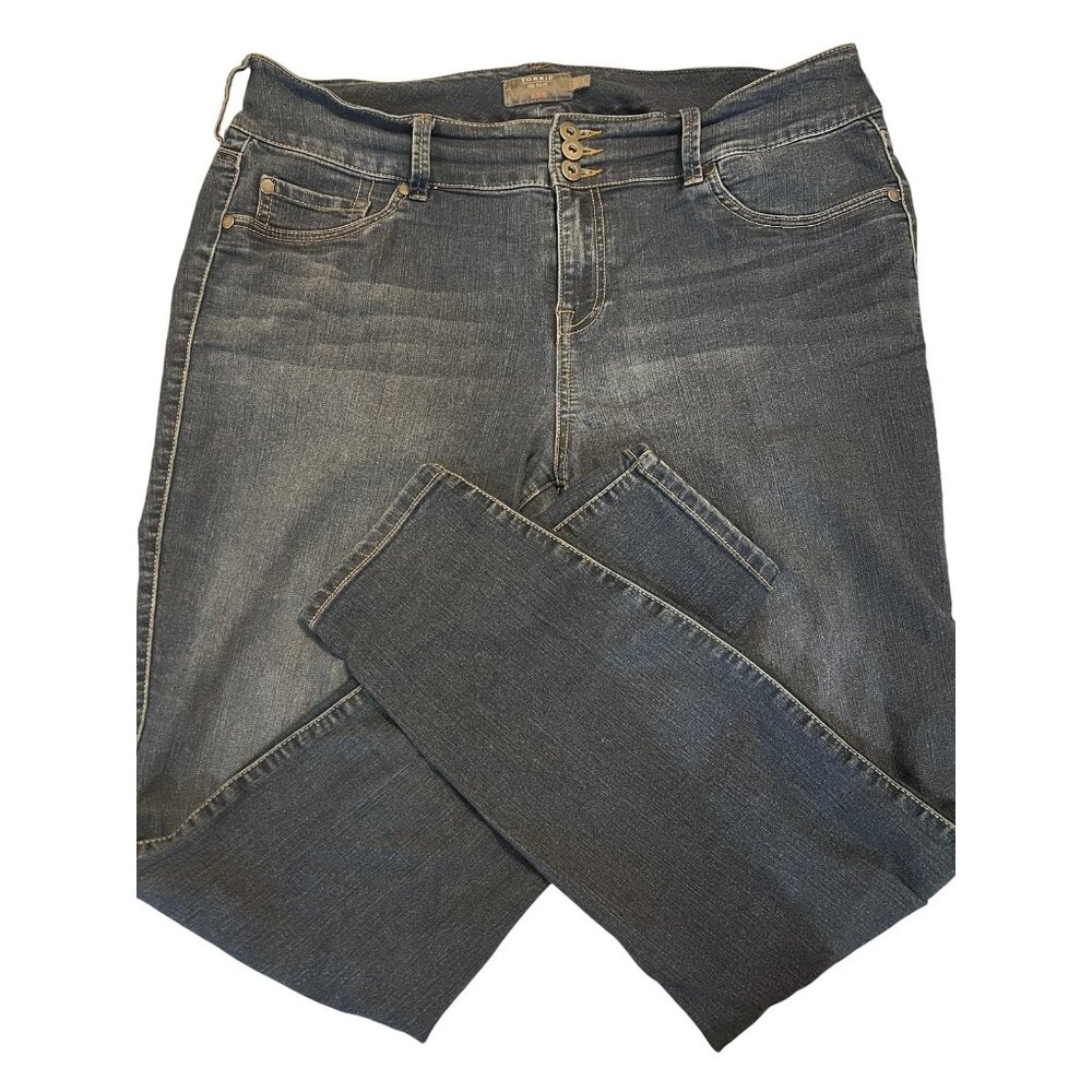 Torrid Jegging Womens 16‎ Blue Super Stretch 3-Button High Rise Skinny Jeans
